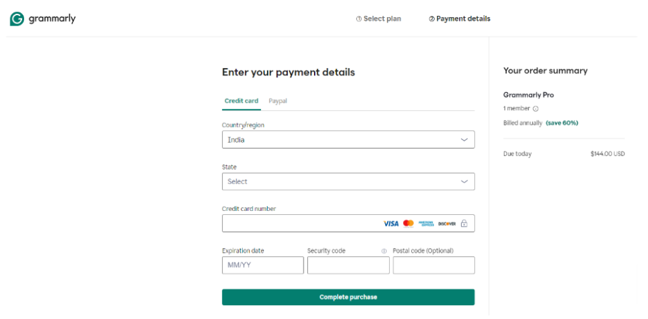 Enter Your Payment Details