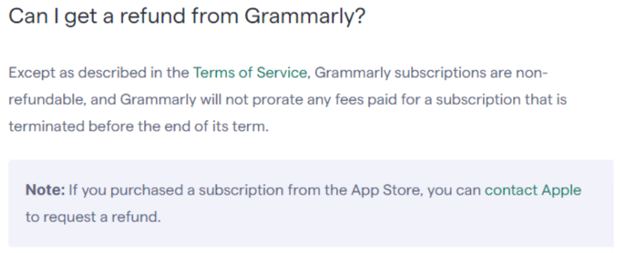 Grammarly Provide Refund