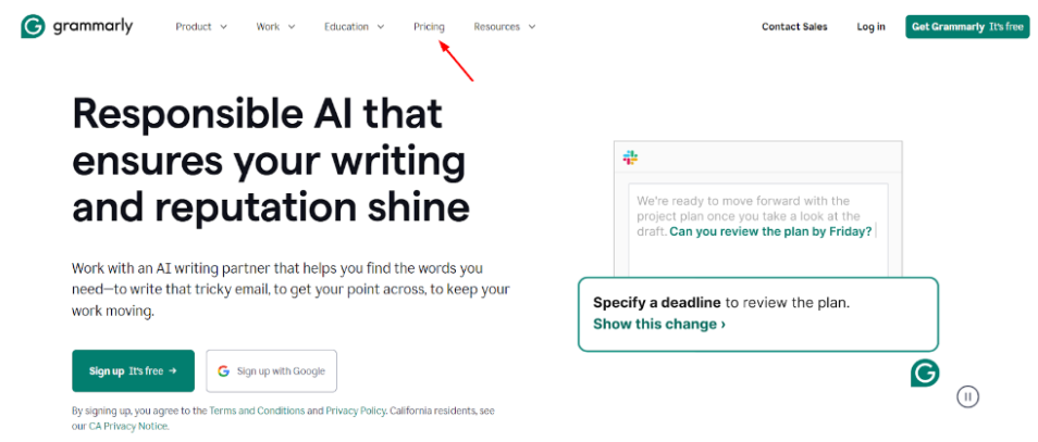 Visit Grammarly's Official Website