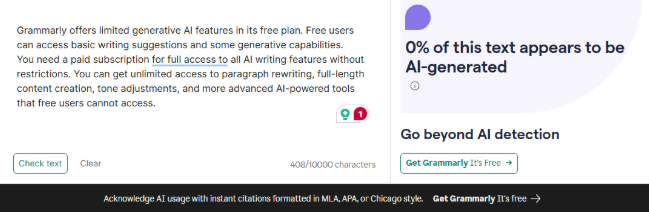 Grammarly AI detector Grammarly AI detector
