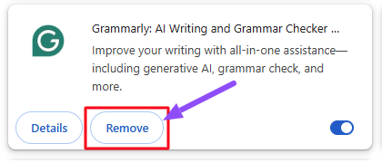 Remove Grammarly extension Remove Grammarly extension