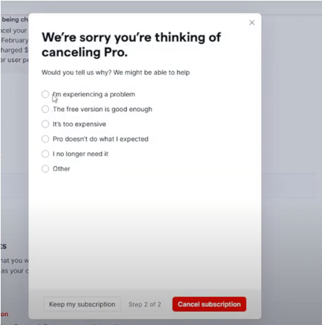 Reason for Canceling Reason for Canceling