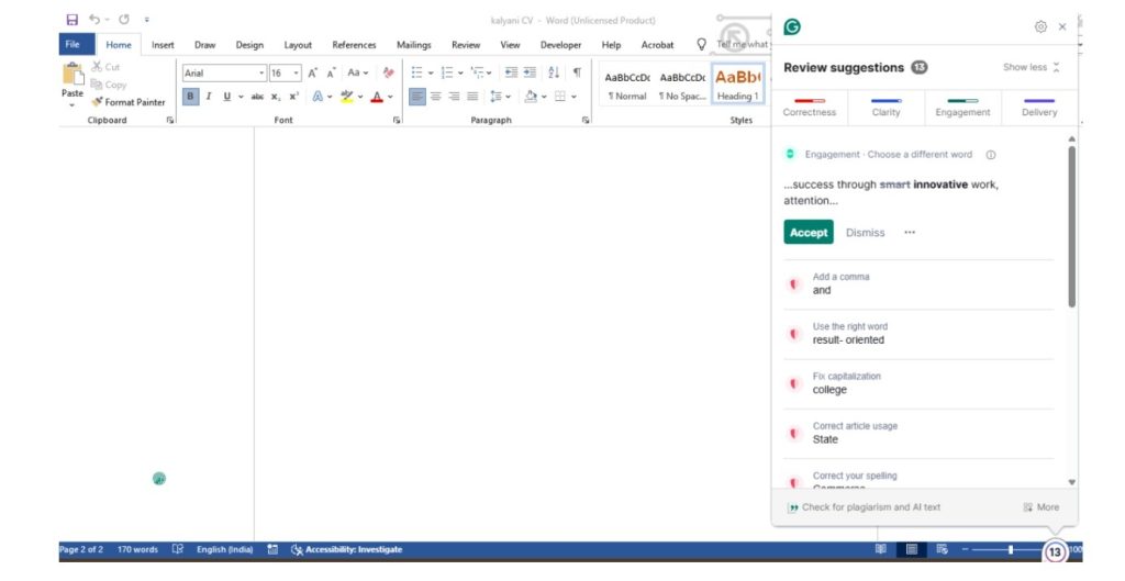 Alternative method for word Alternative method for the word